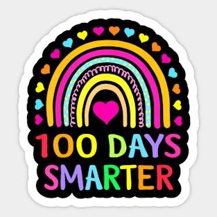 100Th Day Of School Teacher 100 Days Smarter Rainbow Sticker